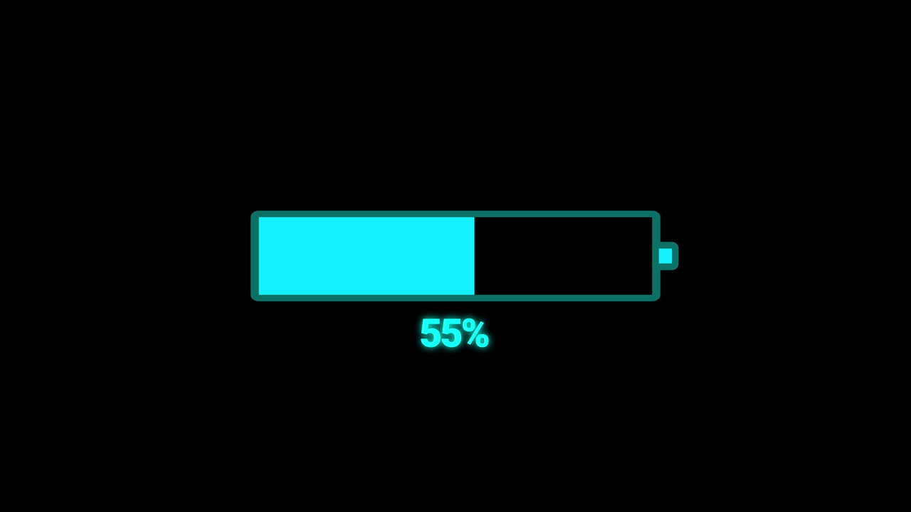 Digital Battery Charging Progress Indicator Animation