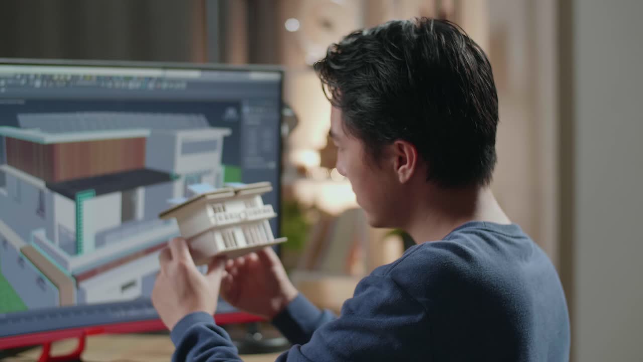 건축 학생이 집 디자인을 하고 있습니다.
