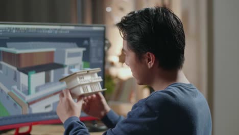 estudiante de arquitectura trabajando en el diseño de casas