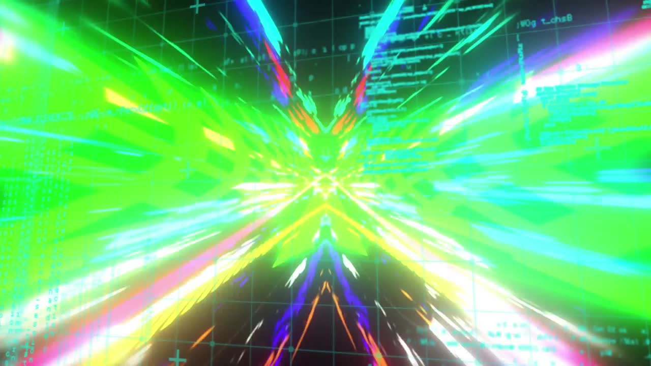 animación de senderos de luz y procesamiento de datos