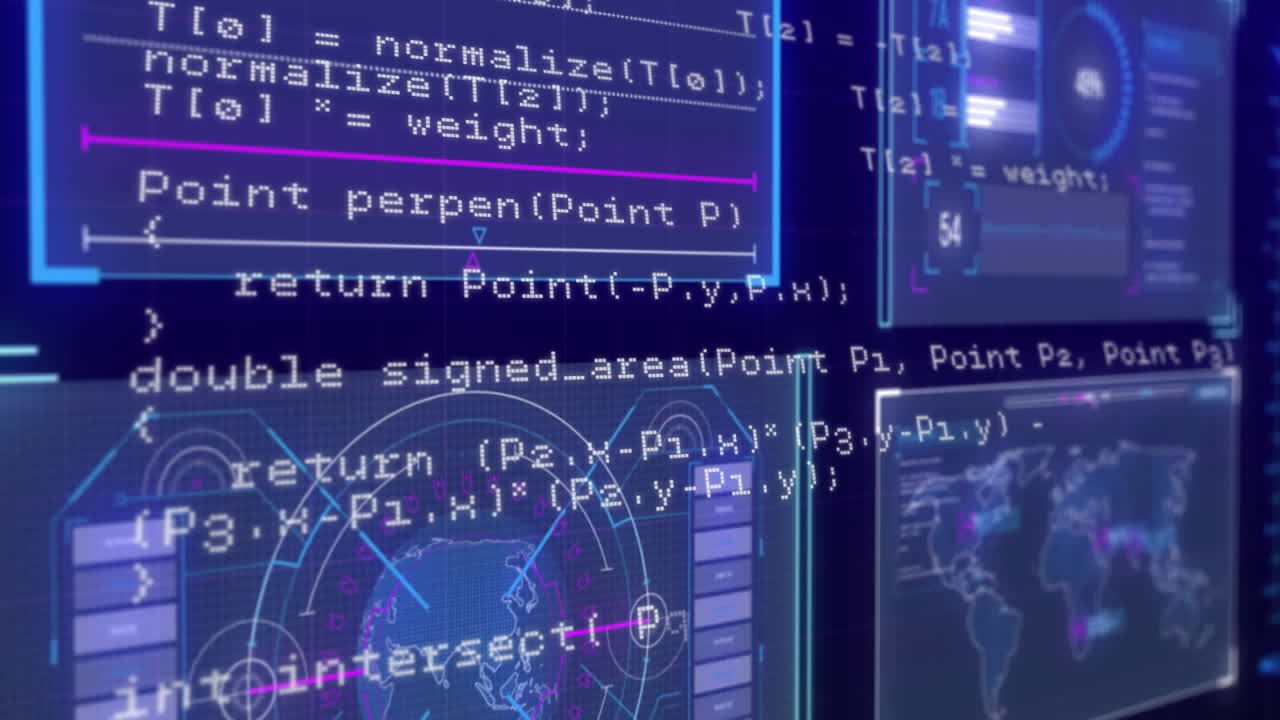 Animation of data processing on interface