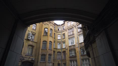 old european courtyard buildings