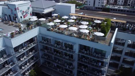 rooftop with pool and chairs