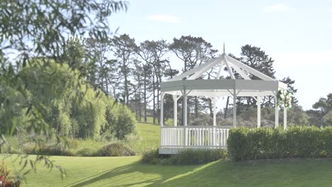 outdoor shot of a garden wedding venue at a vineyard