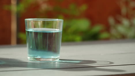 blue drink in glass