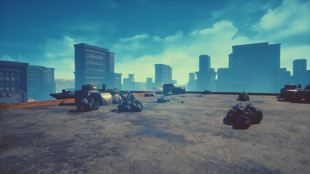 도시 의 포스트 아포칼립스 풍경