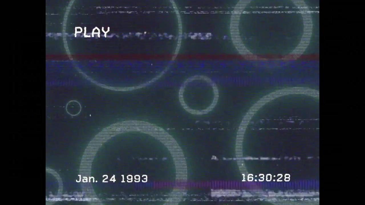 Retro VHS Playback with Glitch Static and Date Overlay