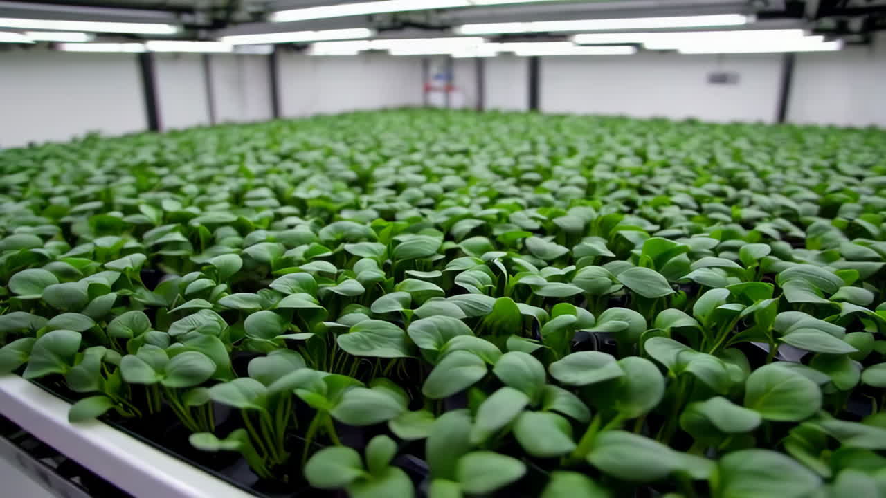 Vertical Farm with Growing Plants