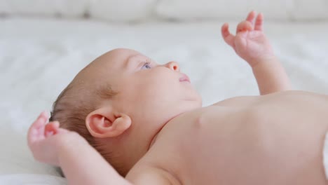 close-up of relaxed baby