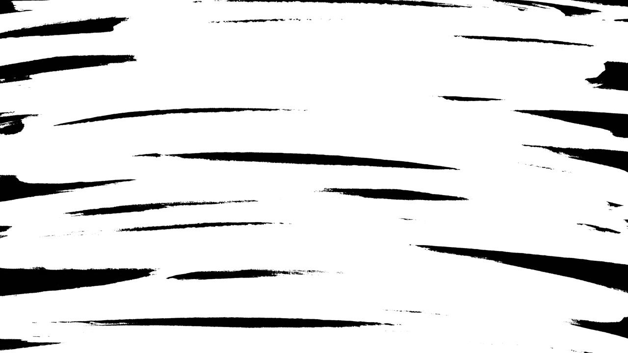 Animated White Brush Strokes Wipe Transition on Black Background