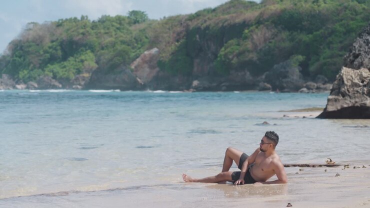 熱帯のビーチでリラックス