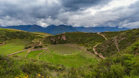 inca terraces of moray in the sacred valley of the incas, cusco region, peru