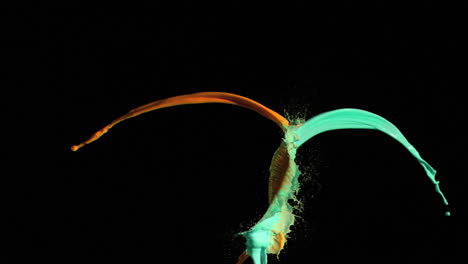 animation of sale text over moving colorful waves on black background