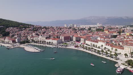 matejuška marina and scenic split riva promenade, adriatic coastline