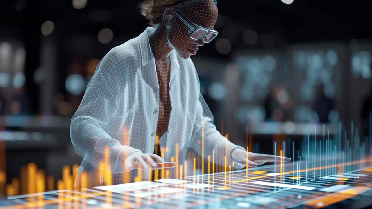 Innovative technology display showcasing data visualization and interaction
