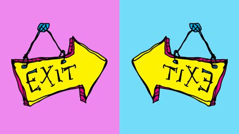 kids drawing pop art seamless background with theme of arrow exit