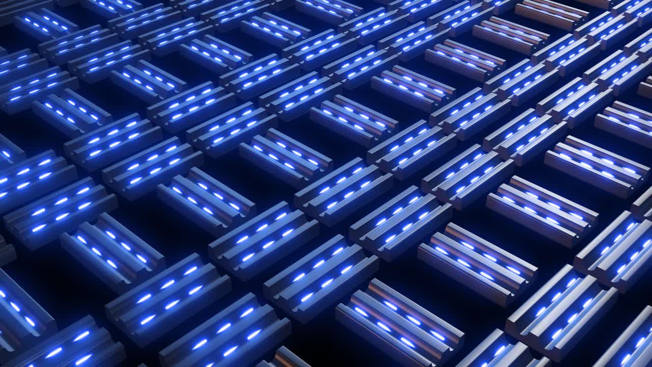 Abstract Geometric Pattern with Glowing Blue Lines