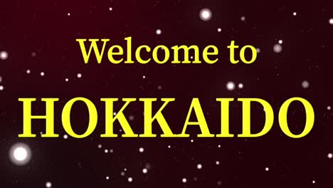 bienvenido a hokkaido mensaje de texto animación gráficos en movimiento