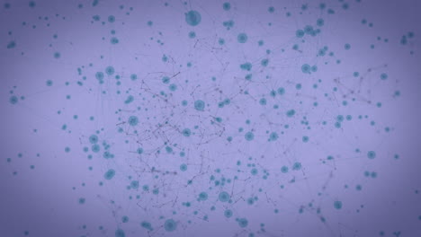 virus azul que se extiende sobre un fondo gris