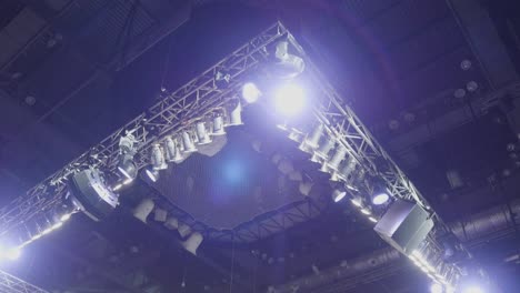 stage lighting setup in an auditorium