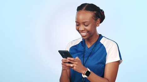 Sport,-black-woman-and-phone-in-studio