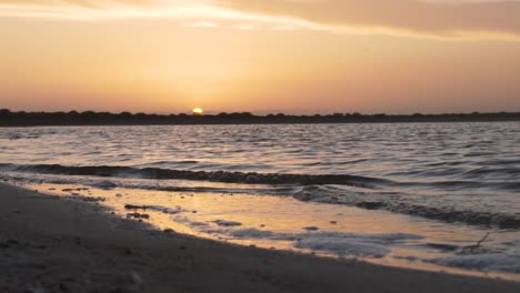 Slow-motion-sunset-over-lake