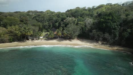 waves crashing the shoreline of this amazing crystal clear water beach arnos vale located on the caribbean island of tobago