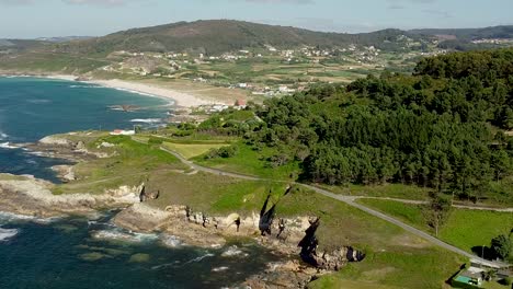 astounding view of a tranquil beach in arteixo on a sunny day in spain