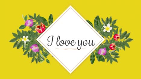 Animation-of-I-Love-You-on-yellow-background-