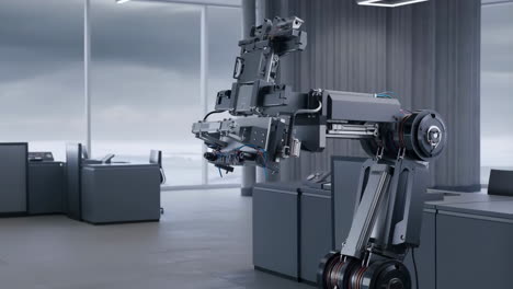 robotic arm in a modern office environment