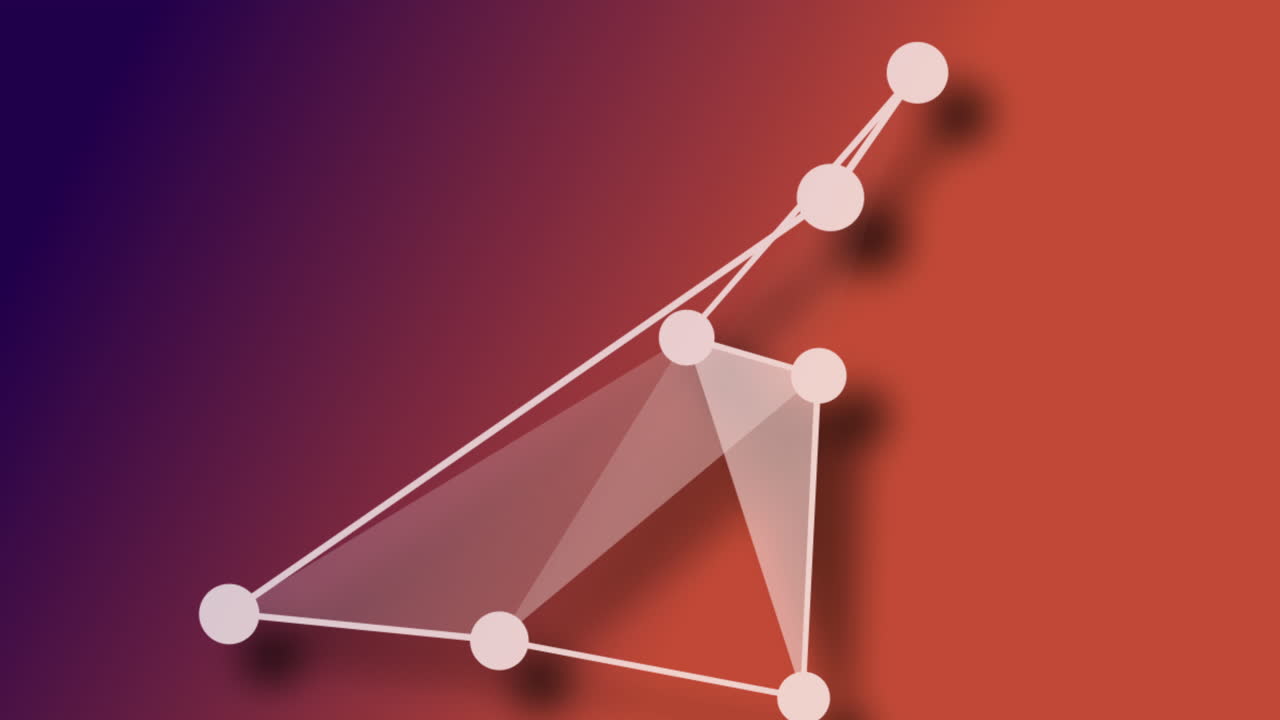 Background for technology opener or presentation with dots connected to lines changes shapes. Apt for technology, communication, networking, IoT and AI.