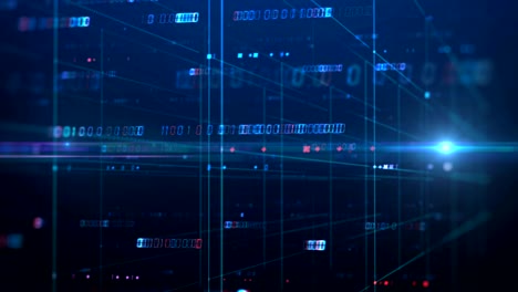 cuadrícula digital y número en el espacio virtual imágenes de bucle sin fisuras.