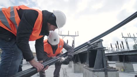 installation work during the construction of a transformer substation, installation of an electrical cable