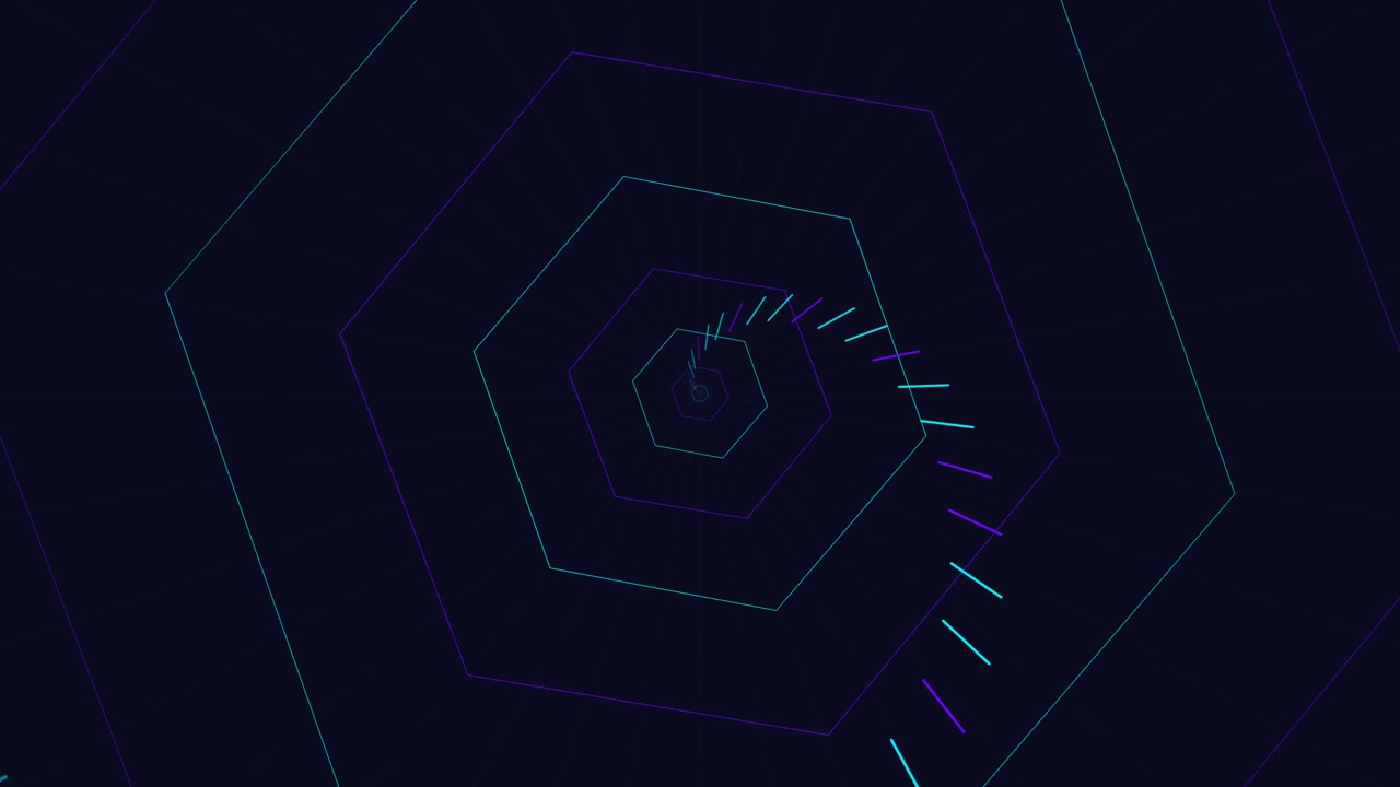 Abstract Motion Graphic of Rotating Hexagonal Tunnel