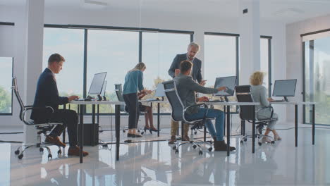 business team working together in an office