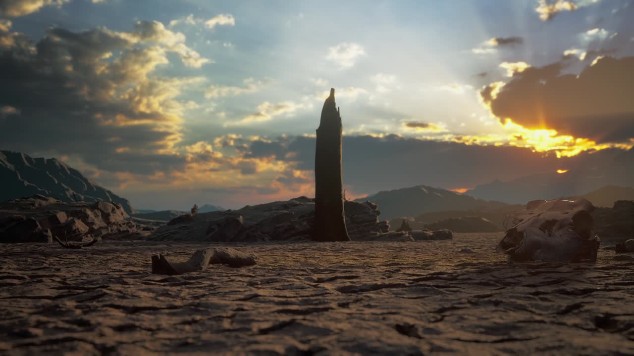 la agricultura de canal medio se seca por la sequía y la ola de calor en verano. crisis de agua y estrés hídrico en verano durante la sequía a largo plazo en verano, animales de cráneo óseo