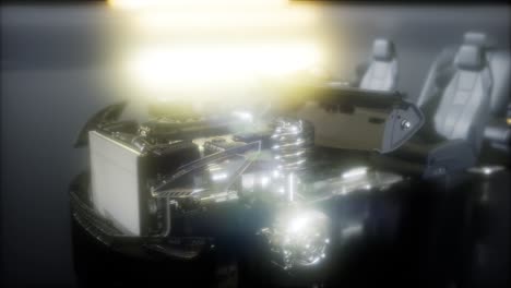 motor y otras partes visibles en el coche