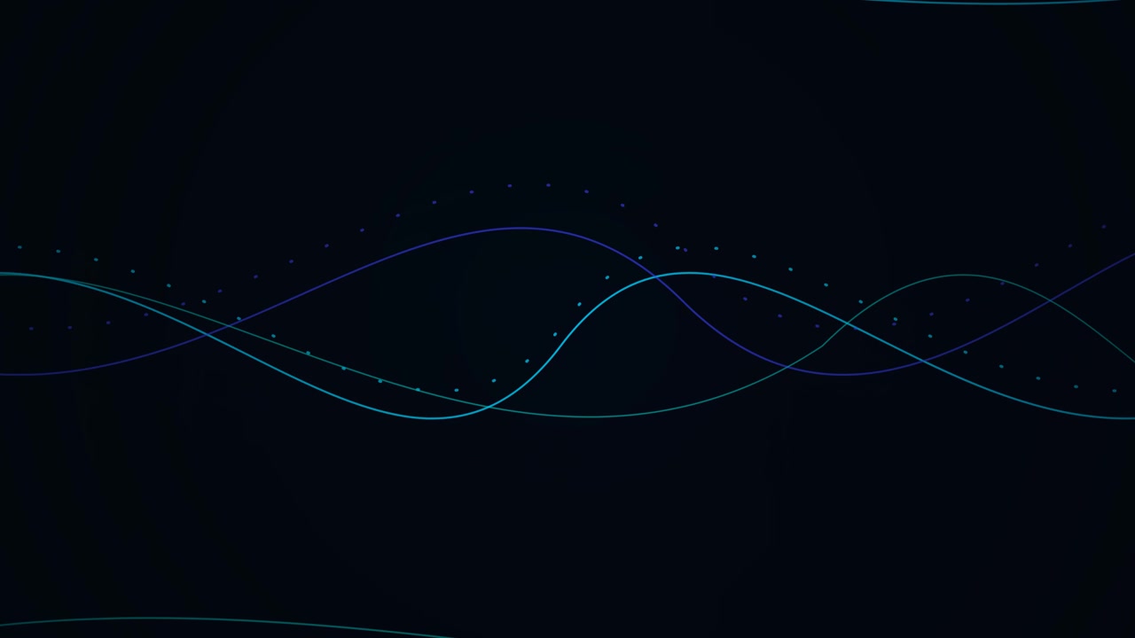Animazione astratta di un'onda sonora digitale su sfondo scuro