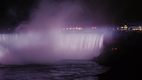 canadian niagara falls lit up at night