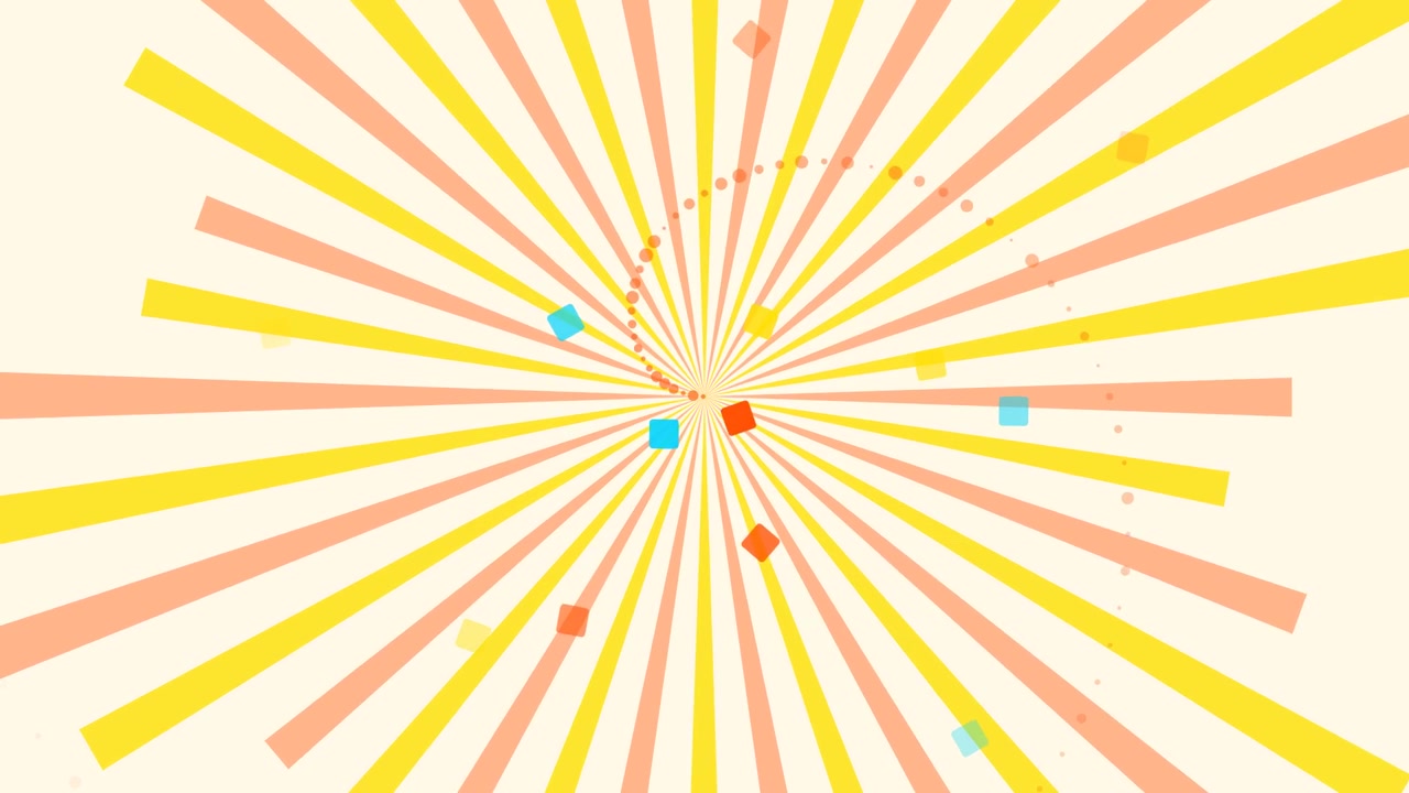 Abstract Animation of Colorful Squares Rotating in a Spiral Pattern