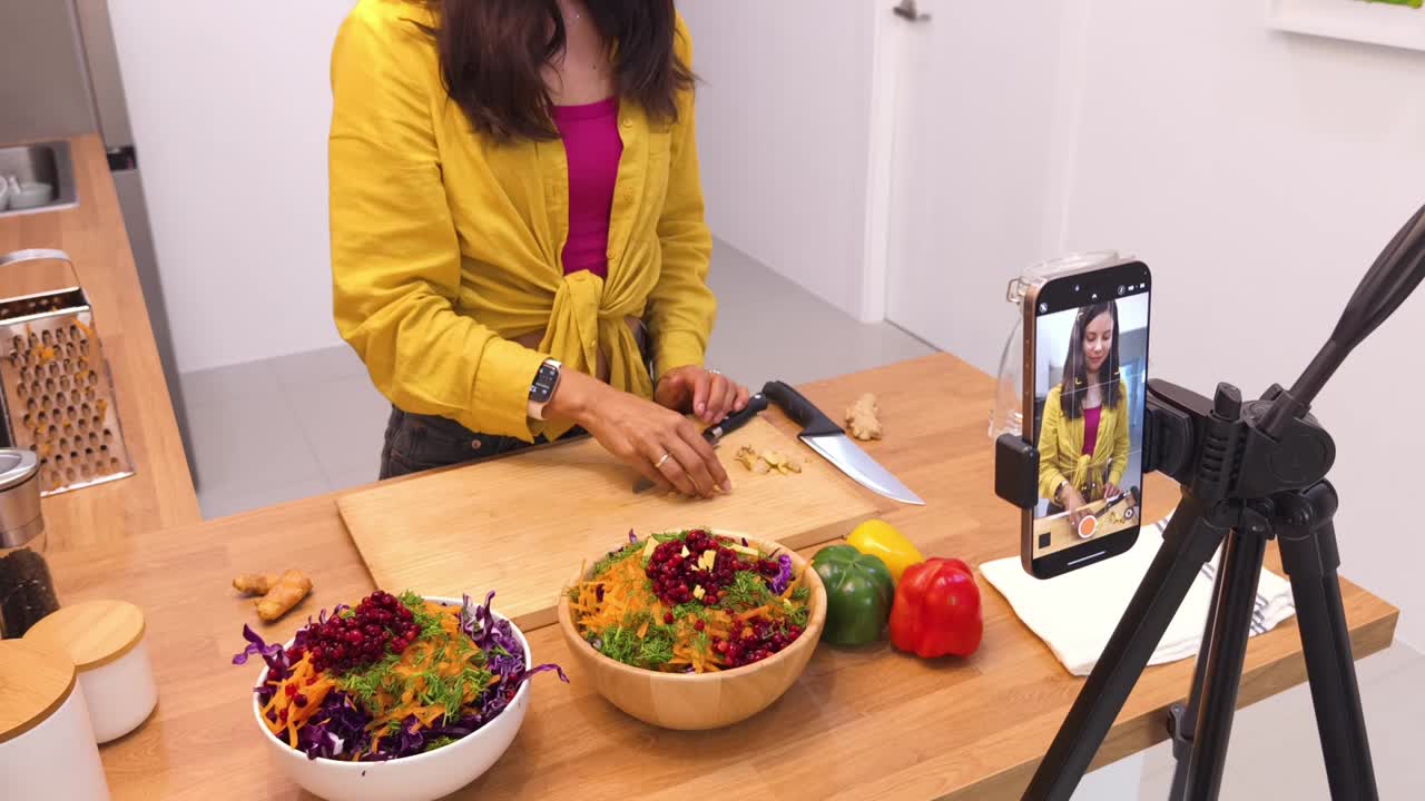demostración de cocina de recetas de ensaladas saludables