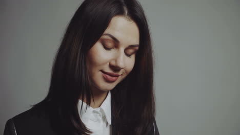 portrait of a young beautiful brunette with a beautiful make up