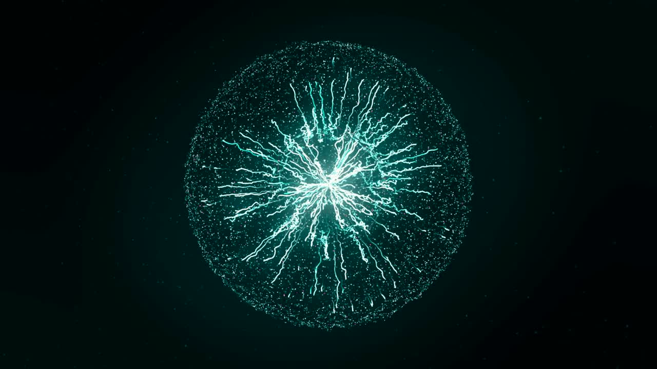 explosión de una esfera brillante abstracta