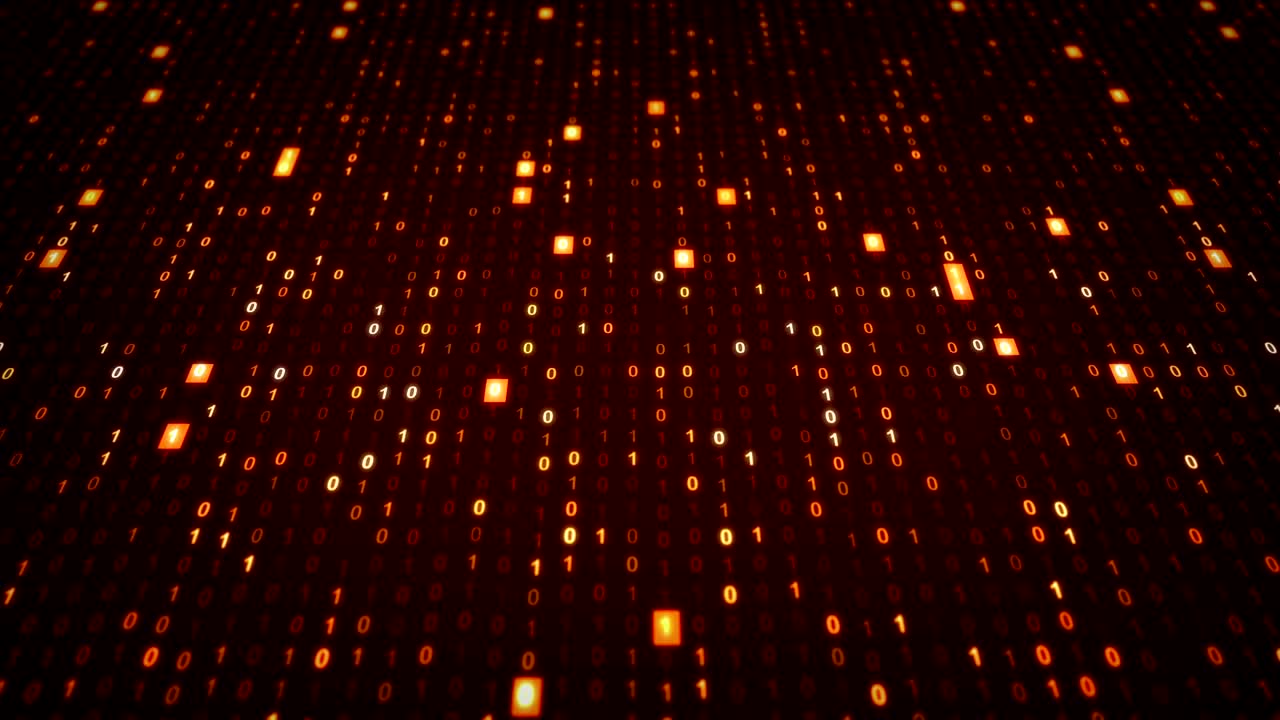 Technology Background with Binary Code Animation Seamless Loop