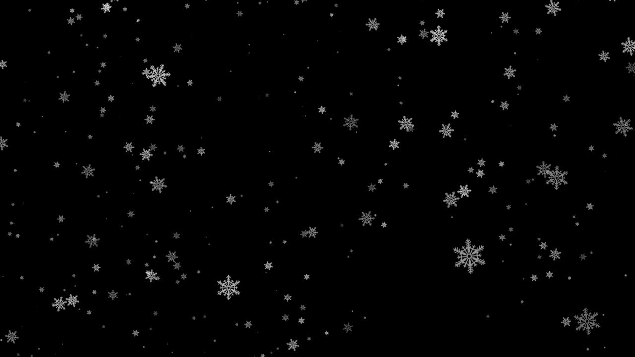 Slow Motion Left side Falling Snowflakes Particles and Floating Snow Looped