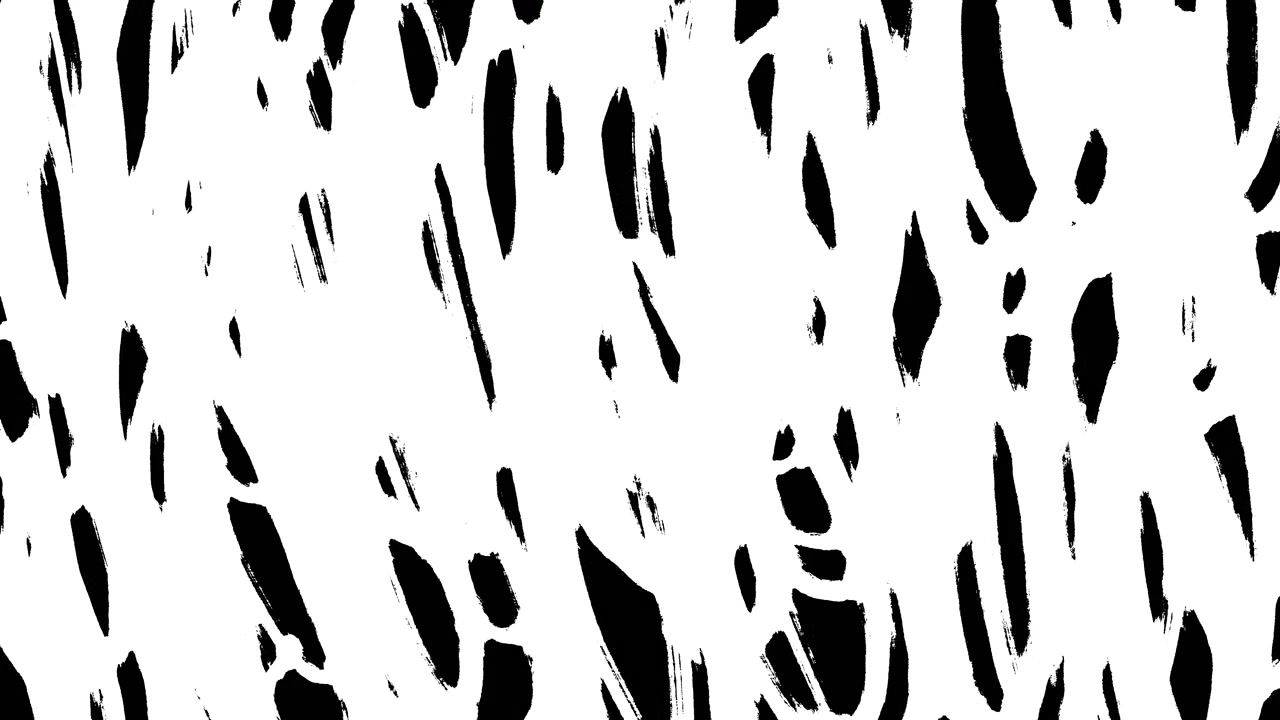 Animated White Brush Strokes Revealing on Black Background