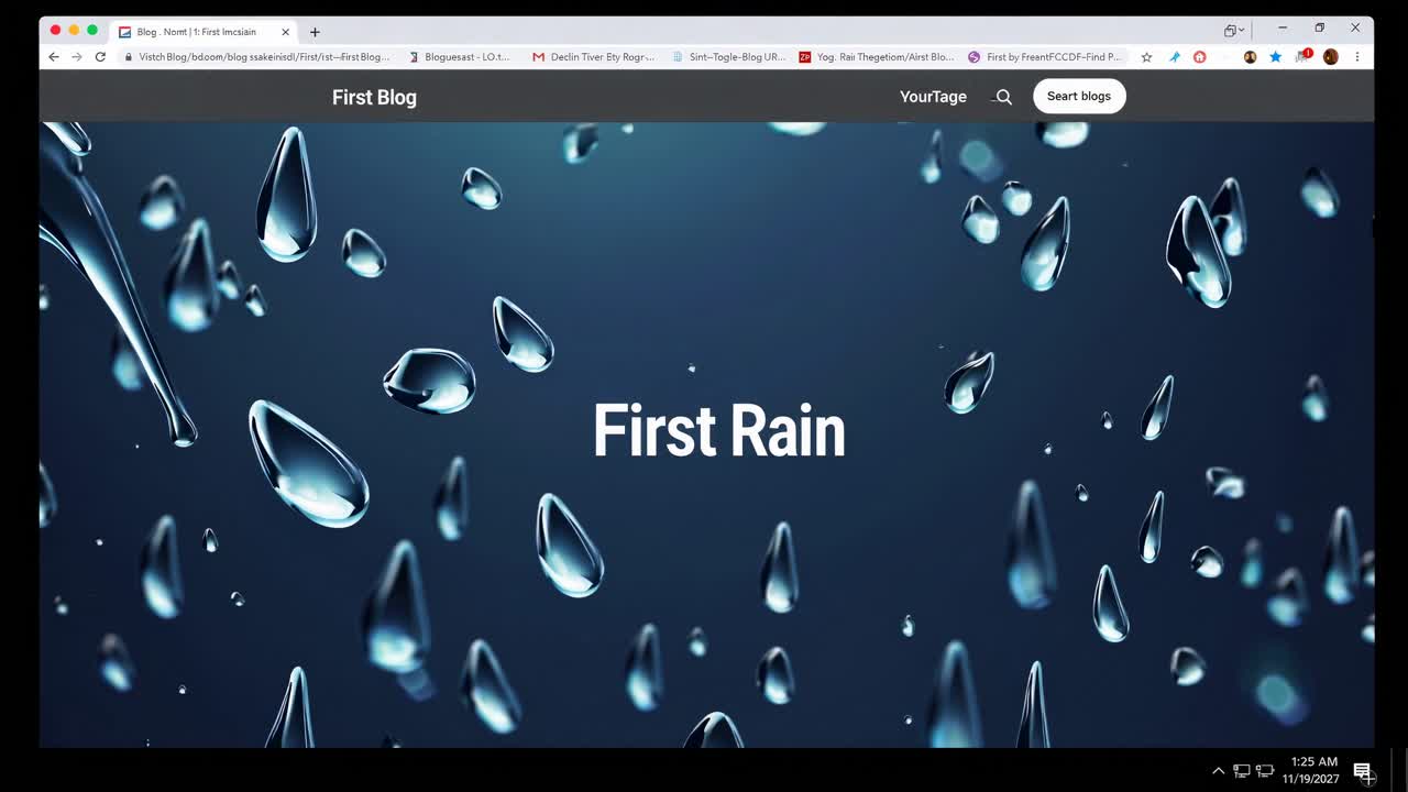 유리 배경에 빗방울