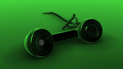 telephone receiver - green number - rotation