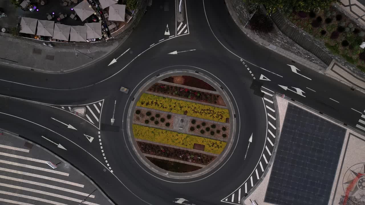 Topdown View Of Francisco S&aacute; Carneiro Roundabout In Funchal, Portugal