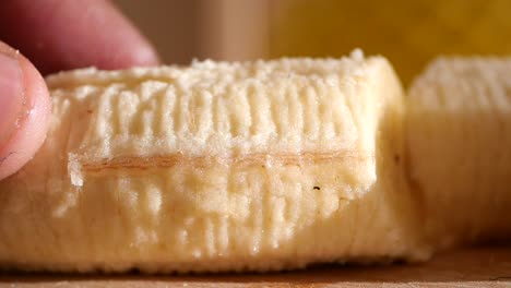 cutting a banana